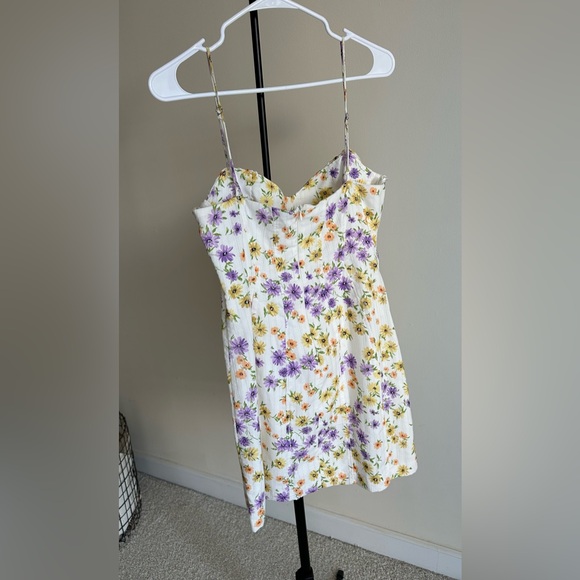 Zara White Floral Dress with Spaghetti Straps - Picture 3 of 4